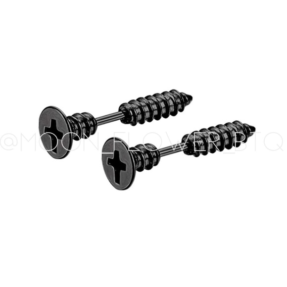 MoonFlowerBtq Jewelry - 🟢SALE 2/$25🟢 Punk Goth Stainless Steel Screw Earrings